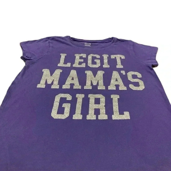 The Children’s Place Girl’s Graphic T-shirt Top “Legit Mama’s Girl” Purple Sz. M - Picture 3 of 5